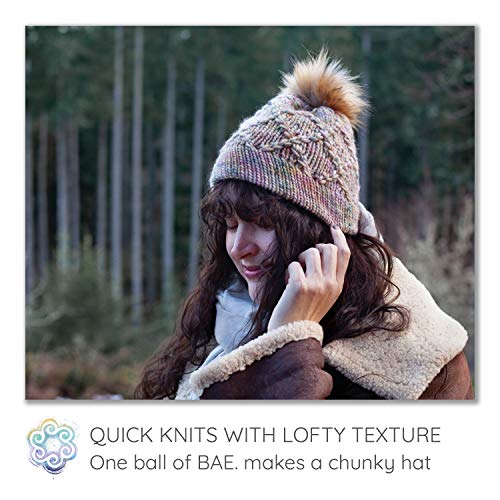 BAE by Living Dreams Yarn. Cuddly, Strong & Super Soft for Next to Skin Winter Knits. 100% Extrafine Merino Bulky Roving Yarn, Mon Amour - color: Mon Amour