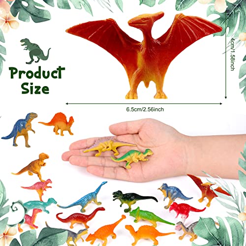 Deekin 300 Pcs Mini Dinosaur Figures Bulk, Kids Birthday Party Supplies | Small Plastic Dinosaur Toys, Educational Reward, Cupcake Toppers, Goodie Bags, Classroom Exchange Gift, Back to School Favors