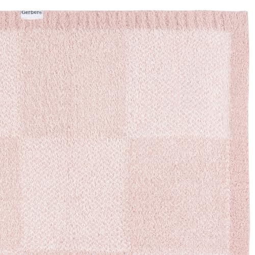 Gerber Unisex Baby Cozy Soft Silky Mink Checkerboard Grid Blanket, Pink Check, One Size - color: Pink Check