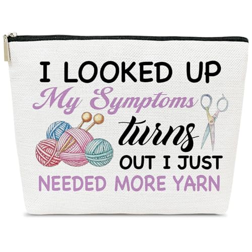 Knitting Makeup Bag, Gifts for Knitter Lovers | Crochet Bags for Women, Gifts for Crocheters, Cosmetic Pouch for Crocheting Accessories - color: multicolor02