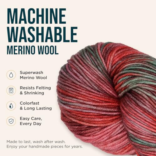 KnitPro Symfonie DK Weight Merino Wool Yarn 240yds, 100g, Carnival | 100% Extrafine Merino, Hand Dyed, OEKO-TEX Certified, Superwash, Colorfast, #3 Yarn Skein for Knitting & Crochet - color: Carnival