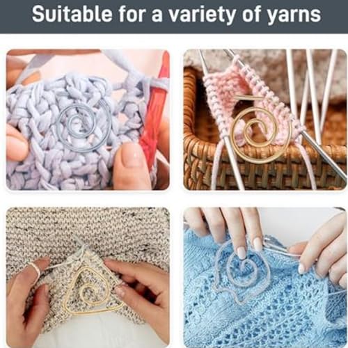 9PCS Spiral Cable Knitting Needles Set, Metal Circular Cable Needles with Storage Box, Spiral Stitch Holder for Sweater, Scarf & Shawl Knitting