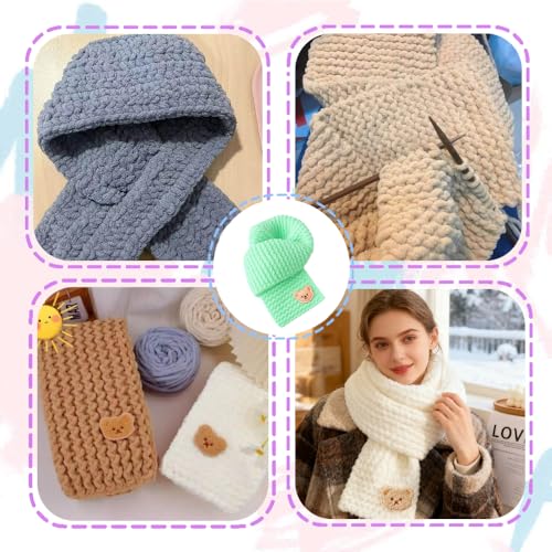 Yarniss Knitting Loom Kits，Knitting Scarf Kits with Green Yarn - color: Green