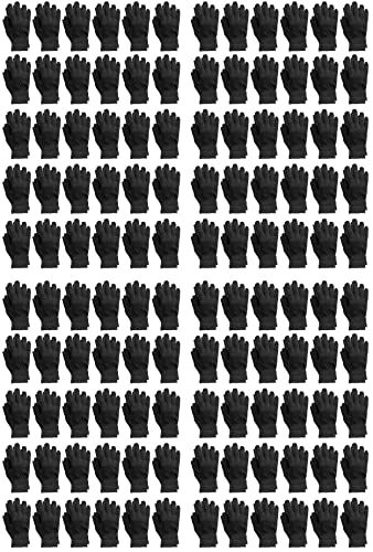 Yacht & Smith Wholesale Beanie and Glove Winter Bulk Kit, Kids Adults Bulk Sets, Homeless Donation Shelters - color: 180 Pairs Adult Black Gloves