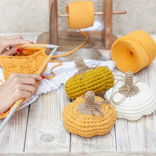 Bobilon 3-5 mm Thin Cotton T-Shirt Yarn for Amigurumi - Mustard | 100% cotton t shirt yarn for amigurumi, crochet, knitting and macrame; new fabric, not recycled; 109 yds - color: Mustard
