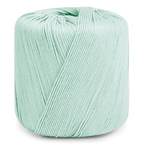 CAMAL Knitting Yarn, Amigurumi Cotton Yarn 1mm x 145 Yards, 8-Ply Cotton Yarns for Knitting, Crocheting Christmas Ornaments, Amigurumi, Doily, Shawlplacemats, Dresses, Hats (Aqua Green) - color: Aqua Green