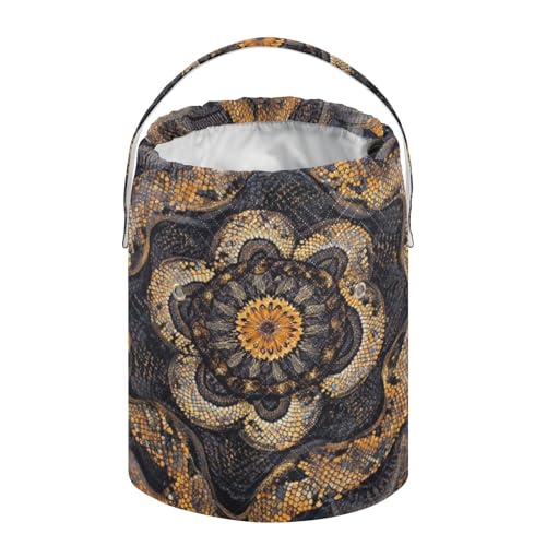 Tatenale Crochet Bag Yarn Bag Knitting Project Bag with Pockets and Handle Portable Yarn Storage Organizer Tangle Free 8.3x11 InchCottonmouth Skin Mandala Dark Purple45 - color: Cottonmouth skin Mandala Dark Purple45