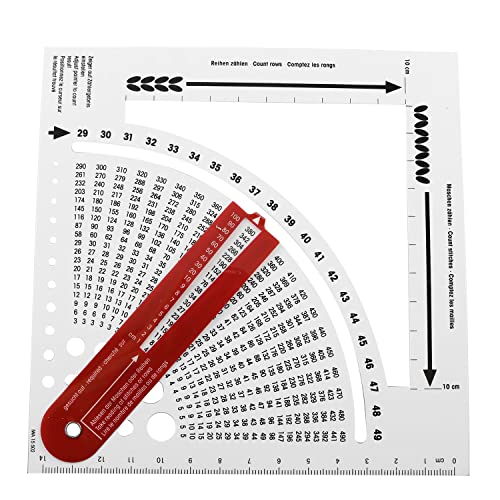 JCBIZ Knitting Counter Knitting Gauge Converter 150x150mm Knitting Stitch Calculator and Counting Frame Ruler, Knitting Tools