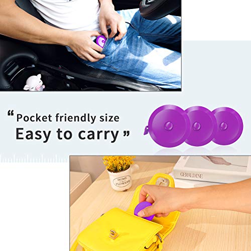 DiCUNO 3-Pack Soft Retractable Measuring Tape, 60-Inch 1.5 Meter, Purple | Measuring Tape for Pocket, Body Tailor Sewing Craft Cloth, Medical Nursing, Tape Measure - color: Purple*3pcs