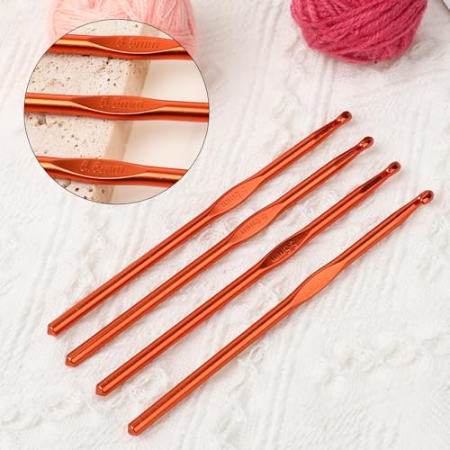 Abeillo 12 PCS 5.5 mm Crochet Hook, US Size I Crochet Hooks Size 9 Aluminum Knitting Needles, Crochet Needles for Yarn Craft Beginners Women Adults - color: 5.5mm