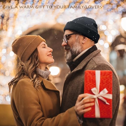 100% Cotton Beanie Hat Winter Hats Women Men Warm Knit Beanies | Double Layer Warmth ,Ultra-Soft Itch-Free Pure Cotton Knitted, Cuffed & Uncuffed Fisherman Slouchy Skull Cap for Womens Mens - color: 1pcs Brown