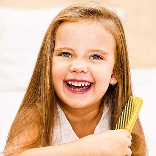 Leinuosen 12 Pieces Pocket Hair Combs, Fine Tooth Combs, Yellow | Plastic Hair Care for Men Women, Portable Travel Size, for Barber Salon Hair Dressing Use, Not Breakable, Peines Para Cabello - color: Yellow