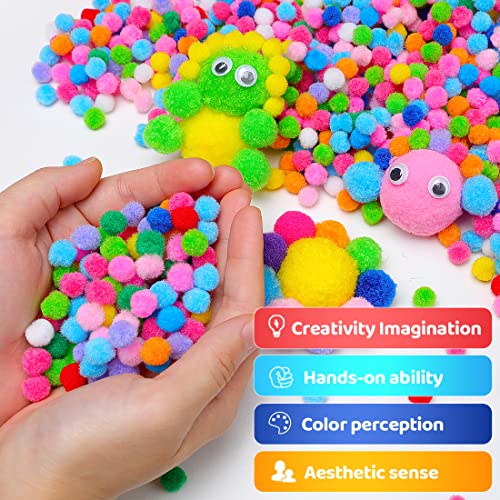 Praisebank Pink Pom Poms, 1cm/0.4inch, Pompom Balls for Arts & Crafts, Soft and Fluffy Craft Pompoms, Party & Festival Decorations, 1000pcs . - size: 0.4inch/1cm, style: Pink