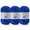 3 Pack of 300g (590yds) Fuzzy Chenille Yarn for Crocheting,Fluffy Amigurumi Crochet Yarn for DIY Craft/Hat/Clothes, Soft Velvet Baby Blanket Yarns（3 Royal Blue） - color: 3 Royal Blue