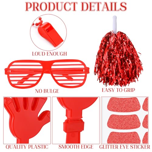 Realspring 148 Pcs Team Spirit Accessories for Sport Events - color: Red