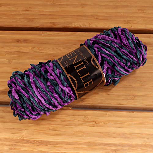 JubileeYarn Chenille Yarn - 100g/Skein Worsted Polyester - Elysium - 1 Skein - color: 207 Elysium, size: 1 Skein