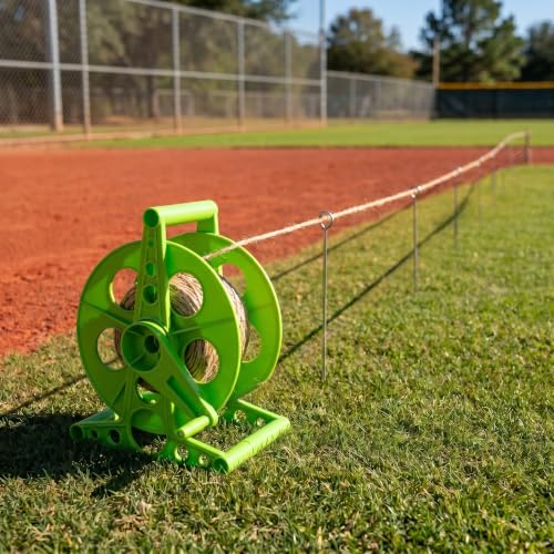 Rope Reel Sports String Winder 1600ft Rope Cord Winder A Rotating Handle | 10 Ground Pegs Suitable for Football Fields, Baseball Fields, and Farm Marking Packages