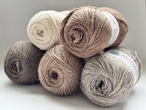Alpaca Yarn Blend Set of 2 skeins, 2-ply Super Soft Yarn for Hand Knitting and Crocheting (2 Skein with ABT. 200 gr / 7,55 Oz) (Gray) - color: light gray