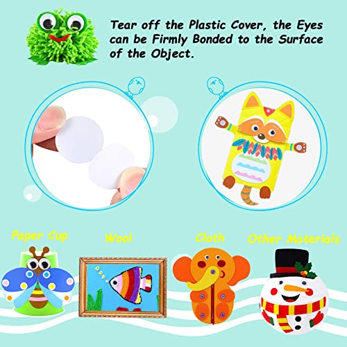 JULMELON 500Pcs Googly Eyes Self Adhesive 15mm, Wiggle Eyes for Crafts Kids | Black White Sticky Back Plastic, DIY Projects and Art Supplies, for School Classroom Activities, Google Eyes with Kids Crafts - size: 0.6 In
