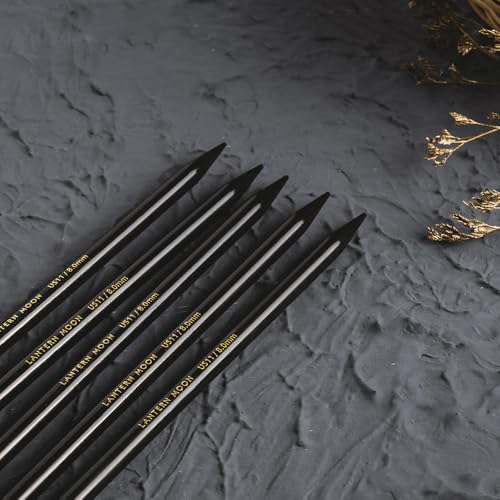 Lantern Moon Ebony Wood Double Pointed Needles 8" (20cm) | US Size 11 (8.0mm) - size: US 11 (8mm)