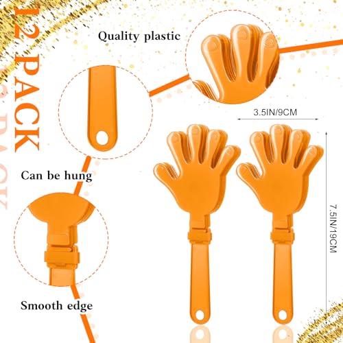 40 Pcs Orange Hand Clappers and orange Thunder Sticks Pom Poms cheerleading Noise Makers for Sporting Events Football Games School Team Spirit Items Party Favors Dance - style: orange