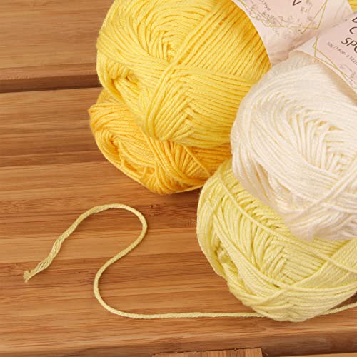 JubileeYarn Bamboo Cotton Sport Yarn - 50g/Skein - Shades of Yellow - 4 Skeins - color: Shades of Yellow, size: 4 Skeins