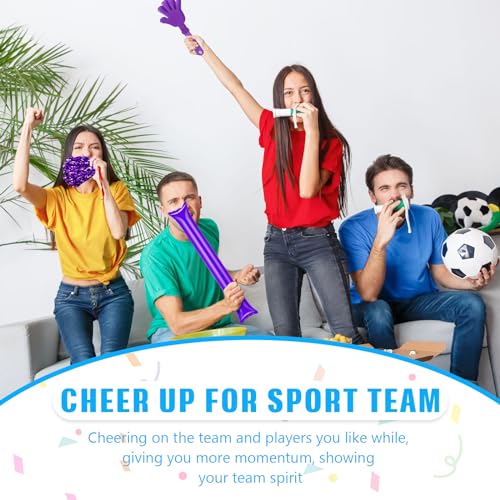 36 Pcs Cheerleading Pom Poms Thunder Sticks and Hand Clappers - color: purple