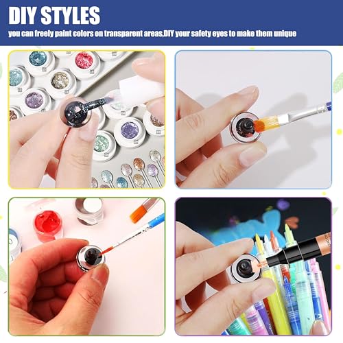 60Pcs 3D Clear Safety Eyes and Washers - Thalinfayi 18mm Round Pupils Safety Eyes Crochet Amigurumi Eyes for DIY Crochet Doll, Amigurumi, Crafts Supplies - color: Round Pupils Safety Eyes, size: 18mm(0.71inch)