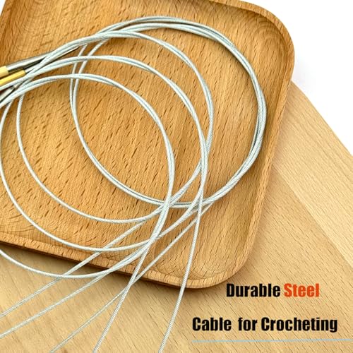 Weabetfu 32-Inch Bamboo Tunisian Crochet Hook with Steel Cable,8mm | Afghan Crochet Hooks Needles for Handmade Creative DIY and Carpet Rug Blanket Weaving Knitting Needles - size: 8mm