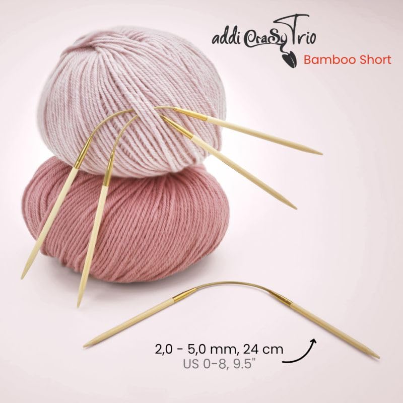 addi CraSyTrio Bamboo 24cm Size US 6 (3.50mm) - color: Bamboo, size: 3.50mm (Us #4)
