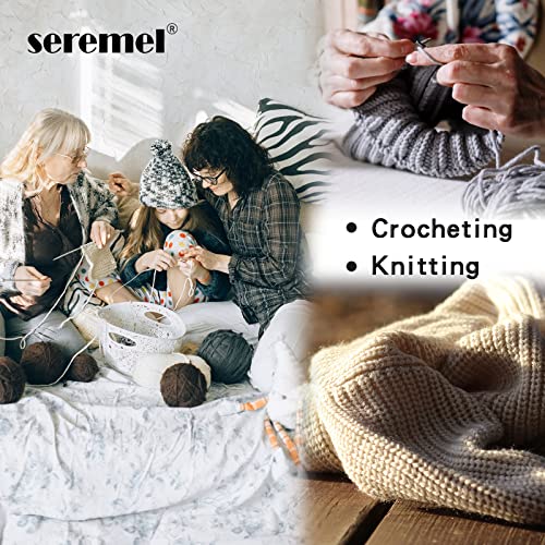 Seremel 4-Ply Acrylic Soft Yarn, 2 Skeins Crochet&Knitting Yarn (Hot Red) | 2Balls 1Pack Total 100g (3.4oz) / 260m (280Yds), Crocheting Medium Yarns, Worsted Beautiful Color for bags, blankets,sweater - color: Hot Red