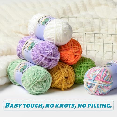 3 Pack Fuzzy Chenille Yarn for Crocheting, Velvet Baby Blanket Yarn for Crocheting, Soft Plush Yarn for Hand Knitting, (300 g/393yds) Fluffy Amigurumi Crochet Yarn (3 Royal Blue) - color: 3 Royal Blue