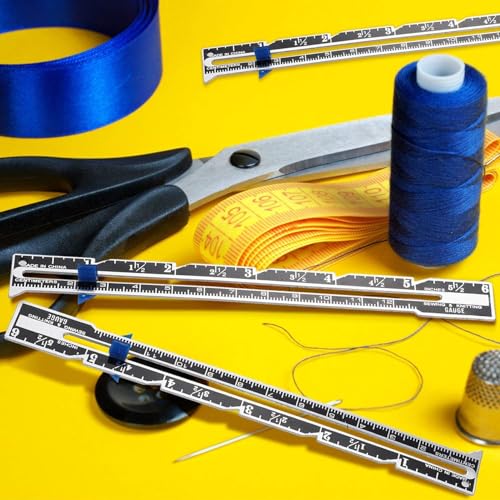 Sewing Ruler Measuring Tools, 12 PCS Sliding Gauge Steel Quilting Ruler, Knitting Crafting Sewing Beginner Training