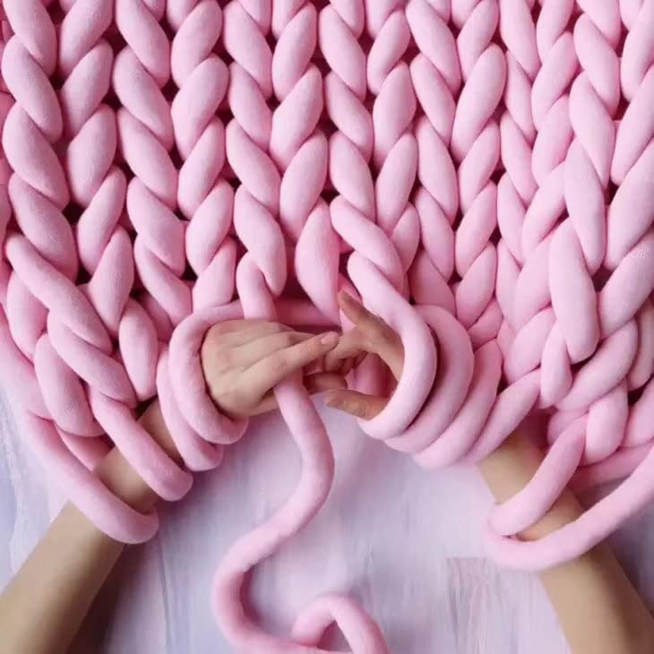 Moon Waves Chunky Yarn for Arm Knitting Crochet Making Blanket Pets House (Pink) - color: Pink
