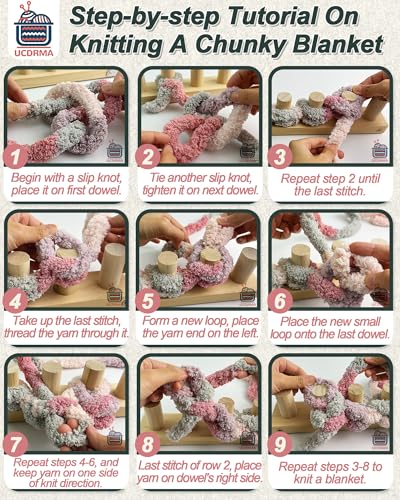 Chunky Blanket Loom Knitting Set, 1PCS Refill Chunky Yarn Blanket Knit Loom with Anti-Slip Pads, 13in/33cm Wooden Loom for Chunky Blanket, Chunky Knit Blanket Crochet Loom for Beginners - size: 1PCS Knitting Loom 13in(33cm)