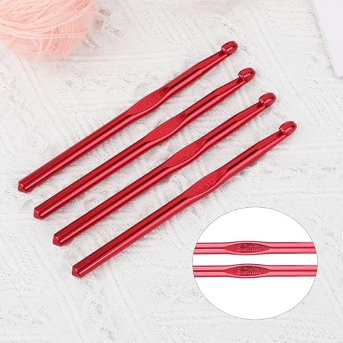 8 mm Crochet Hook 12 PCS Aluminum Large Crochet Hooks Bulk Knitting Needle US Size 11 Crocheting Needles for DIY Craft Yarn Weave Beginners Women Adults - color: 8mm