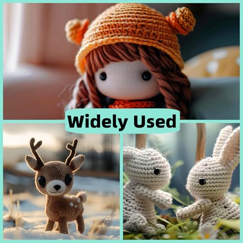 Hukiwow 600Pcs 6mm Safety Eyes and Washers 6 mm Safety Eyes for Crocheting Plastic Crochet Eyes Black Craft Eyes Animals Eyes Small Doll Eyes - size: 6mm