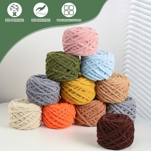 Plush Chenille Chunky Yarn 100g (49.2yd) - Fluffy Velvet Yarn Crochet for Blanket Knitting and Crocheting - Baby Yarns for Crocheting Soft - Amigurumi Yarns (Aqua Green) - color: Aqua Green