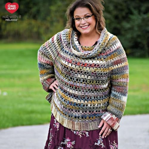Red Heart Roll with it Melange Catwalk - color: Catwalk, size: 1 Pack, style: Roll With It Melange