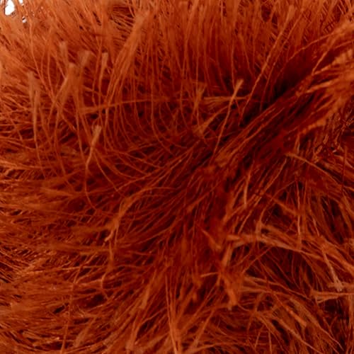 Makromecity Eyelash Yarn – Fuzzy Fun Fur Yarn, 3.53 Oz (100g) 150 yd (140m), Weight 3 Light, Premium Polyester Novelty Feather Yarn for Scarves, Amigurumi, Plush Toys & Craft (Brick, 1 Skein) - color: Brick, size: 1 Skein