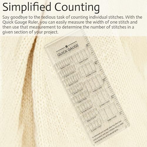 Quick Gauge Ruler for Knitting and Crochet - Accurate Tool for Measuring Stitches and Rows, No More Tedious Counting (Double Pack) - color: Double Pack