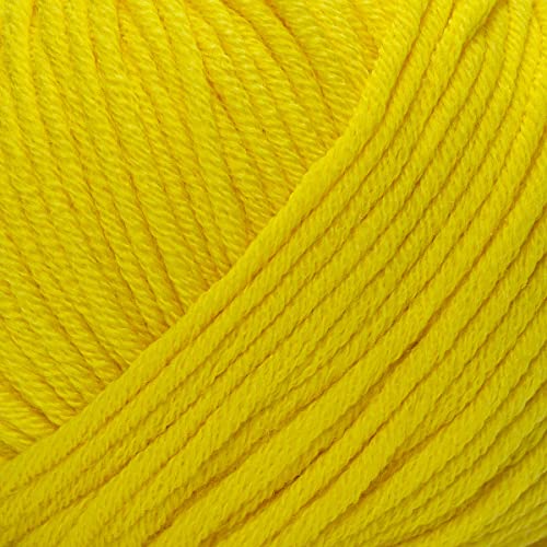 Estako Wool 98 100% Soft Superwash Merino Wool Worsted Weight Yarn, Yellow | 1.76 oz, 98 yds, cyc 4 medium, aran, machine washable, 5 mm needles, 6 mm hook, 20 sts gauge - color: 6366- Yellow, size: 1 Skein