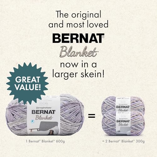 Bernat Blanket 600G - 1 Pack of 431 Yards/21.2 oz Surf 100% Polyester Yarn - color: Surf