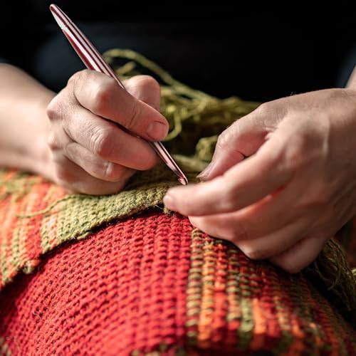 Ommi Ergonomic Handle Crochet Hooks | Handcrafted 6.7’’ Crochet Hook | Knitting Needle, Craft Yarn Weave | Best Gift! (4.5 mm, Brown and White) - size: 4.5 mm