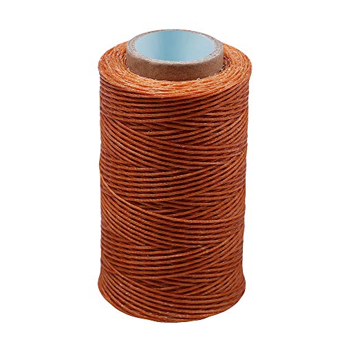 284Yards Leather Sewing Waxed Thread, 0.8mm Waxed Thread for Bookbinding | Waxed Thread for Bookbinding, Upholstery Thread Heavy Duty, Wax String for Leather Craft DIY/Bookbinding/Shoe Repairing - color: Light Khaki