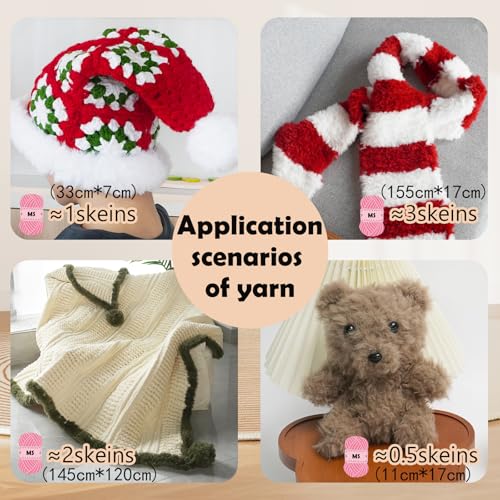 4 Skein Faux Fur Yarn 284 Yards - Super Bulky Soft Fluffy Eyelash Yarn for Knitting & Crocheting (Each Skein 100g/3.5oz) Amigurumi Hat Scarf - Dark Brown - color: Dark brown