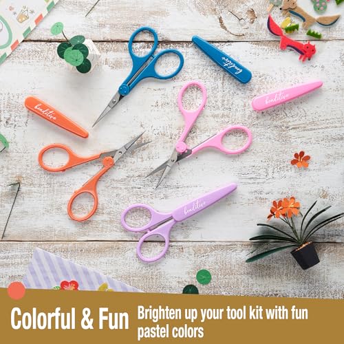 High Precision Detail Scissors Set (2-Pc) Sharp, Fine Tips | Paper Cutting, Scrapbooking, Sewing, Crafting | Stainless Steel | Protective Cover (Mid Century) - color: Mid Century
