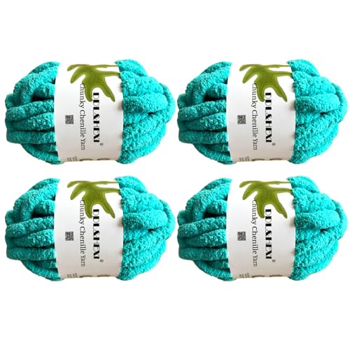 DDL&HEXI 4 Pack Chenille Chunky Yarn,Jumbo Yarn,4x8oz (226g) per Bag (Ceramic) - color: Ceramic
