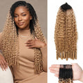 Ombre 1B27 Pre-Separated Human Crochet Hair Burmese Curly Spiral Curls Miracle Knots 16 Inch 60g Knotless Feather Invisible Crochet Extensions Bundles Lightweight Reusable Remy Hair for Women - color: #1B27 (BC), size: 16 Inch
