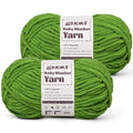 Fluffy Chunky Yarn for Crocheting, Chenille Crochet Yarn 6 Super Bulky, 2 Pack of 87.9 yds/4.23 oz Baby Blanket Yarn, Soft Velvet Yarns for Knitting Amigurumi&DIY Crafts/Hats/Socks(2 Lime Green) - color: 2 Lime Green
